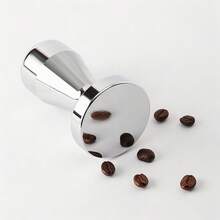 1pc Stainless Steel Coffee Powder Tamper, Wooden Handle Coffee Powder Presser, Easy To Clean And Store - Silver - View 3