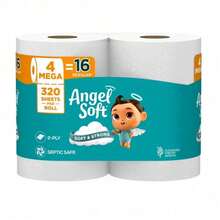 Angel Soft 2-Ply Toilet Paper, 4 Mega Rolls, 320 Sheets Per Roll - A - View 8