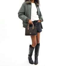 Coach Maggie Printed Lady's Single Shoulder Crossbody Handbag CY676IMXI8 - 胡桃木色拼色CY676IMXI8 - 查看 3