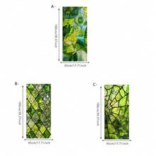 1pc Green Tropical Leaf Pattern Static Cling Window Film, Frosted Glass Effect Privacy Sticker, Removable For Bathroom, Office, Living Room, Home Decor & Art Decoration - Multicolor - View 15