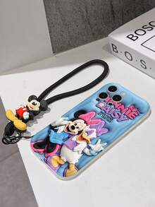 This Disney Mickey Mouse Lanyard Phone Case Is Fully Covered In TPU Material. It's Shockproof, Lightweight, And Compatible With IPhone17/16/11/13/15/15 Plus/15 Pro/15 Pro Max/12/14 Pro Max/11 Pro Max/12 Pro/12 Pro Max/13. This Phone Case Makes A Popular Birthday Gift Or Business Gift; It's Durable, Stain- And Fingerprint Resistant, And Suitable For Both Men And Women. The Set Also Includes A Mickey Mouse Phone Case And A Mickey Mouse Plush Bracelet. It's A Perfect Gift For Friends And Family. This Stylish Phone Case Is Fun, Lightweight, And Durable. IPhone17 Pro Max Phone Case, Minnie Mouse Phone Case. - trắng - Xem 5