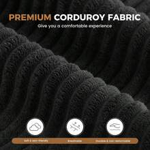 Nalupatio 144" U Shaped Cloud Boneless Couch,Modern Modular Sectional Sofa With Layered Cushion,No Assembly Convertible Corduroy Couches For Living Room,Black 1 PCS - Black - View 8