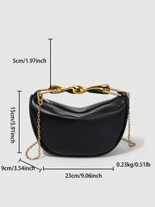 2025 New Unique Design PU Leather Handbag/Shoulder Bag, Metal Handle, High-End Quality - Black - View 12