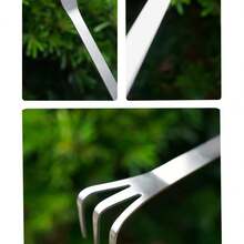 Rastrillo de jardín de acero inoxidable reforzado, rastrillo para aflojar la tierra, herramienta de jardinería, rastrillo para macetas, rastrillo para desyerbar - Rastrillo de acero inoxidable [1 pieza] - Ver 5