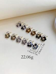 6 đôi bông tai mặt dây chuyền hình hoa rỗng dễ thương, thời trang, phù hợp cho nữ giới hẹn hò, dự tiệc và đeo hàng ngày. - Nhiều màu - Xem 4