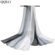 1pc Rainbow Gradient Chiffon Scarf, Lightweight Versatile Long Shawl For Women, Summer,Beach,Holiday - Blue - View 11
