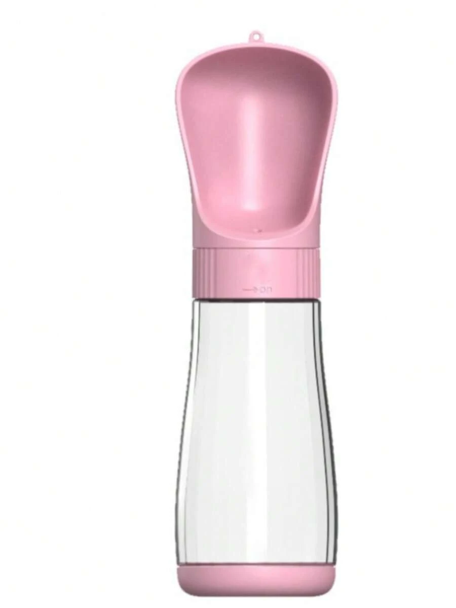 Leak-Proof Pet Water Bottle With Detachable Food Container, Suitable For Hiking And Travel - Pink - View 1