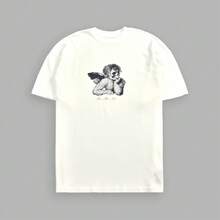 DARCSPORT American-Style  Brand High-End Sporty Stylish Top, Printed Pure Cotton Loose-Fit Unisex Short-Sleeve T-Shirt - T250908 Màu đen - Xem 4
