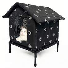 户外猫屋，户外冬季猫窝，宠物猫屋，防水，易清洁宠物猫窝 - 黑與白 - 查看 13