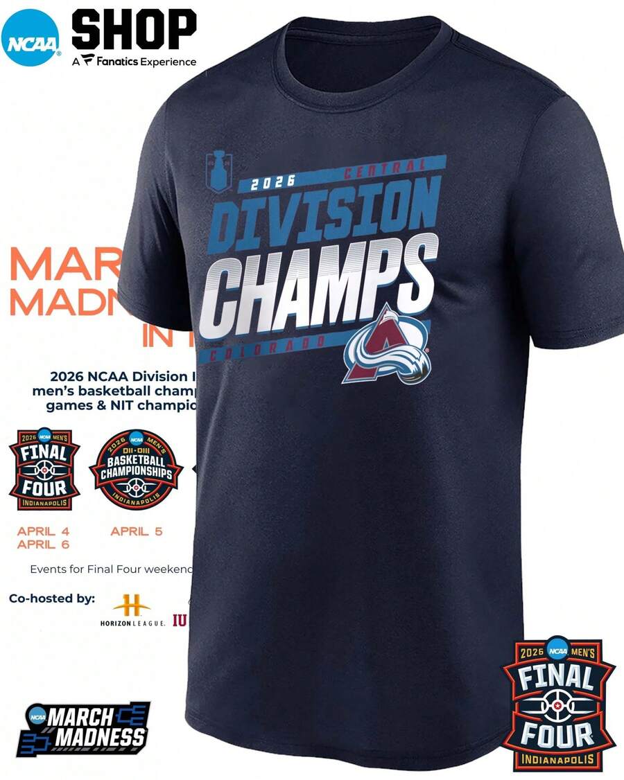 Colorado Avalanche 2026 Central Division Champions T-Shirt - Black - View 1