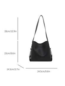 Elegant Women's Crossbody Bag, Large Capacity Lightweight Design, Water-Resistant Nylon Material, Fashion Versatile Commuter Casual Bag, Suitable For Daily Outings And Shopping - Black - View 5