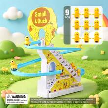 1 pieza Pato eléctrico escalador, juguete deslizante, juego de curso de obstáculos interactivo, regalo educativo - Amarillo - Ver 14