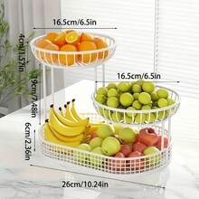 Senmeo 1Pc 3-Tier Metal Fruit Basket, Anti-Wobble Sturdy Storage Rack, Kitchen/Living Room/Party Display, Mother's Day - White - View 9