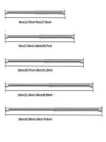 1pc Stainless Steel Adjustable Curtain Rod, Diameter 2.5CM, Multiple Lengths, Suitable For Shower Curtain, Window Curtain, Wardrobe, Retractable Rod, Drying Rack, Hanging Rod, Support Rack, Kitchen Organizer - Silver - View 13