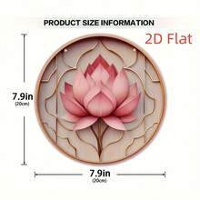 2D Flat Vintage Country Style Wooden Lotus Flower Sign, 8x8 Inch Pink, Lotus Flower Themed Wall Decor, Elegant Room Decoration, Front Door Decor, Holiday Party Banner, Friend Gift, Porch Welcome Sign, Home And Wall Art Decor, Multipurpose Use - 1 - View 5
