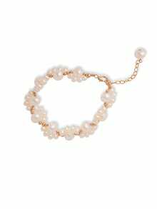 1pc Vintage French Luxury Sparkle Faux Pearl Bracelet, Niche Exquisite Luxury Design Personalized Highly Attractive Versatile Bracelet - Bracelet - View 3
