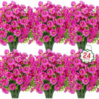 1/3 Bông Hoa Nhân Tạo Giống Như Thật, Cây Cảnh Ban Công Nhân Tạo Chống Thời Tiết, Hoa Petunia Bằng Lụa, Bó Hoa Giả Chống Tia UV, Hoa Giả Dùng Cho Chậu Cây Ban Công Trong Nhà Và Ngoài Trời