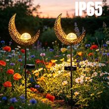 1Pack Solar Moon Lawn Light, Stake Spotlight Polished Metal For Garden Path & Courtyard Decor - Solar Moon - View 8