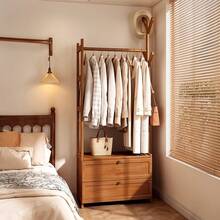 Three Sizes Are Available: Natural Color Or Brown.The Multi-Functional Floor Hanger And Storage Drawer Design Make It Suitable For The Bedroom Entrance Hall Storage Rack In The Living Room - Brown Color - View 2