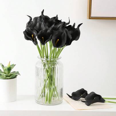 1/5/10pcs Calla Lily Artificial Flowers, Bridal Bouquet, Wedding Decor, Home Party Decoration
