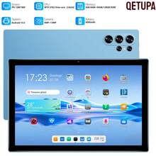 Qetupa Tablet Android 15 de 10.1 pulgadas, 4GB RAM+64GB/128GB ROM, Procesador Octa-Core MTK 6762 2.0GHZ, Pantalla Táctil IPS HD(1280x800), Cámara Frontal 5MP&Cámara Trasera 13MP, Batería 6000mAh, 802.11ac WIFI5 2.4G+5G, BT 5.2, GPS - Azul - View 2