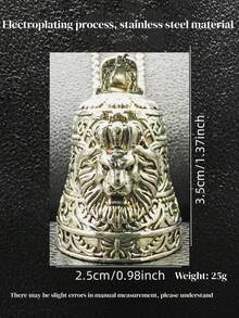 AD 淺灰色不鏽鋼天使驅邪摩托車鈴鐺，復古龐克騎行裝飾單車鈴，男女通用摩托車與單車改裝配件 Crown Tigers - 灰色 - 查看 7