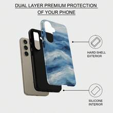 Funda para teléfono: Diseño artístico de pintura de olas del océano, funda de doble capa resistente para una protección superior, para Samsung Galaxy S26/S25/S24/S23/S22/S21/S21+/S21 Ultra, Plus, FE, Edge/S20 FE/A15/A16, 17, 16, 15, 14, 13, 12, 11 Pro Max, Plus y Pro/A17/A26/A36/A56, regalos de cumpleaños y Navidad. - Color mixto 1 - Ver 4