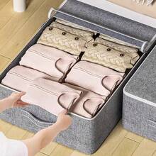 1pc Clothing Storage Bag With Window - Suitable For Bedding Use - Portable Garment Storage Bag - Bedding Storage Bag - Storage Bag Storage Box - Drawer Style Storage Unit - White - View 6