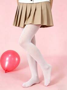 2 pièces Collants fins à design de strass doux pour filles, pour le printemps/été. Leggings respirants et ajustés pour les activités extérieures d'été des filles - Blanc - Voir 5