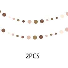 1pc/2pcs/3pcs Polka Dot Floral Wreath, Cream, Brown, Pink Boho Style Hanging Paper Circular Dotted Garland, Suitable For Neutral, Country, Cowgirl, Western, Birthday, Shower, Wedding, Woodland Party Decor - A - View 10
