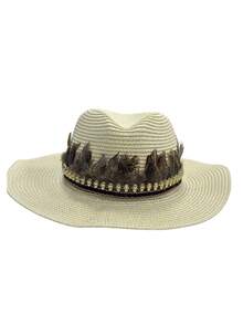 1pc Unisex Straw Hat, Western Cowboy Hat, Beach Holiday Straw Hat, Foldable Design Suitable For Spring/Summer Outdoor Activities,Travel,Festival - MZ3052+ML23 - View 22