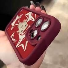 Arte propagandístico de la estrella roja y blanca del gatofunda de teléfono Fundas compatibles con ,Apple,VIVO,OPPO,,, y Honor.Fabricadas en silicona TPU,ofrecen protección contra golpes y caídas. - Burdeos - Ver 5