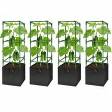 4个透气园艺种植袋 | 轻便耐用，适合室内外使用，适用于蔬菜和花卉，传统风格，毛毡材质 - 多色 - 查看 5