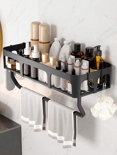1 Kệ đựng đồ phòng tắm: Không cần khoan, giá đựng dầu gội gắn tường bằng keo dán - Lý tưởng để đựng đồ dùng vệ sinh cá nhân, bàn chải đánh răng và chai lọ. Thiết kế hiện đại, tiết kiệm không gian - Hoàn hảo cho gia đình, làm kệ phòng tắm và để sắp xếp đồ đạc.
