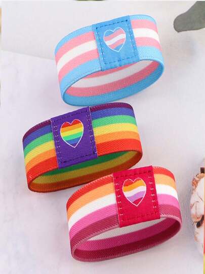 1/3条装弹力手链，适合骄傲月装饰，跨性别时尚配饰礼物