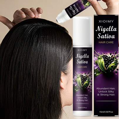 Xioimy 15毫升黑籽护发头皮精华液，强健头皮，滋养修护，舒缓头皮，控油丰盈，减少二氢睾酮，强健发根，抗毛躁配方 | 不含对羟基苯甲酸酯/硫酸盐 | 男女皆宜[圣诞礼物]