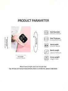 6/5pcs Women's Elegant Cute Precise Fashion LED Digital Display Electronic Watch, Paired With Crystal Decor Necklace Bracelet Ring Earring Jewelry Set, Suitable For Women's Birthday/Holiday Gift, Party, Vacation, Graduation, Celebration, Family Gathering, Daily Wear Decoration, Perfect Mother's Day/Valentine's Day Gift For Her - Multicolor - View 8