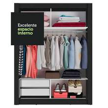 Ropero Closet Madesa 2 Puertas 1 Espejo 117cm NN - Negro - Ver 7
