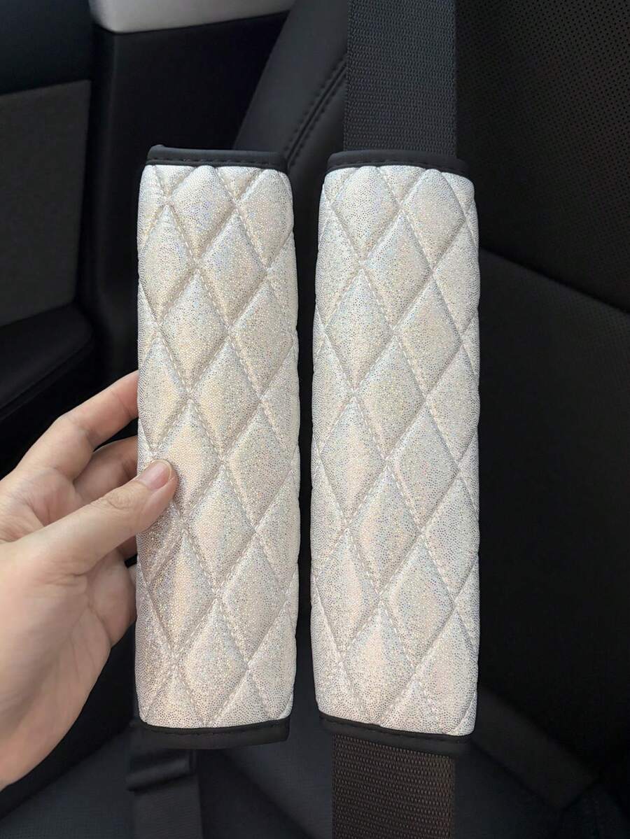 Bao bọc dây an toàn ô tô đa năng, đệm dây an toàn có quai đeo vai, kích thước 23x6.3cm (9.06"X2.48"), bảo vệ cổ thoải mái, chất liệu polyester, màu trắng và đen. - A - Xem 1