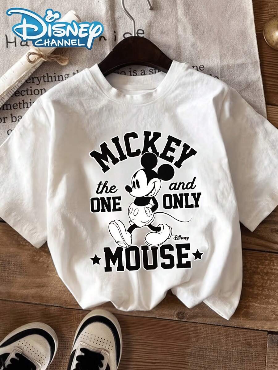 Disney License T Shirts, Disney Mickey Mouse "Mickey The One And Only Mouse" Varsity Style Graphic Women's Casual Crew Neck Short Sleeve Oversized T-Shirt, Preppy Summer Tee ,Camiseta, Summer Outfits For Women, Summer Clothes, Summer Tops, Tops For Women, Festival Outfits, Summer Tops For Women, Mother's Day, Mother's Day Clothing, Gifts For Family And Friends, Spring Outfits For Women, Officially Licensed Disney T-Shirts, Disney Men's And Women's Spring/Summer Fashion Casual Short-Sleeve T-Shirts - trắng - Xem 1