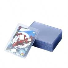 35 libras 100 piezas/paquete Fundas de plástico transparente PVC para tarjetas, protector de tarjetas de transacción con película protectora, soportes de plástico duro para tarjetas deportivas y fotos de identificación - Multicolor - Ver 3