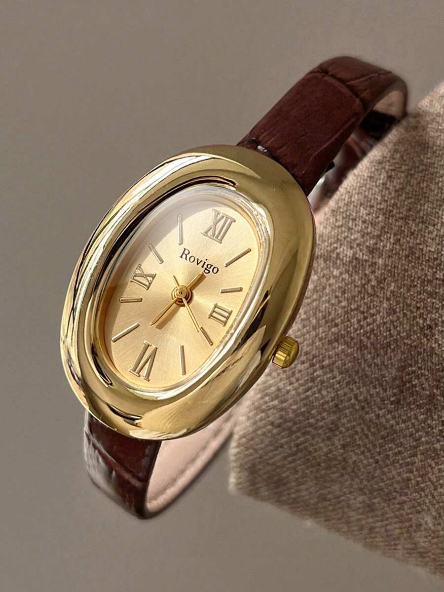 1 chiếc đồng hồ nữ dây da PU, kiểu dáng Anh cổ điển, mặt nhỏ, máy quartz, thời trang cao cấp, thích hợp cho các dịp lễ, tiệc tùng, đám cưới, tựu trường, Giáng sinh, Lễ Tạ ơn, Halloween, Lễ Phục sinh và các dịp khác, món quà tuyệt vời nhất dành cho phụ nữ. - màu nâu - Xem 1