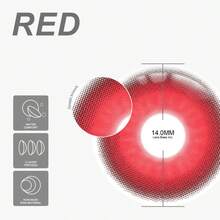 Eyeshare 1 Pair Anime Cosplay For Eyes Red Eye Lenses Beauty Makeup Lenses - Red - View 5