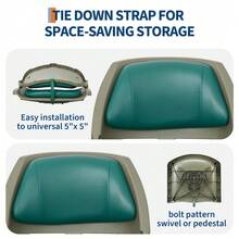 Pack de 2 asientos plegables para barco, respaldo alto y bajo, acolchado grueso, impermeables, estructura resistente - Ideales para pesca, lanchas rápidas, botes jon y canoas - / - Ver 3