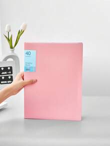 A4 Clear File Folder With 40 Transparent Sleeves, Student Supplies For Storing Documents, Contracts, Office Essentials - Single Piece - View 3