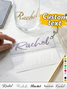 Custom Name Stickers, Simple And Elegant Letter Stickers And Labels, Suitable For Everyday Use, Gift Wrapping, Party Decorations, Personalized Stickers, Custom Transparent Name Decals, Can Be Customized Into Unique Holiday Gifts For Friends. - Style a - View 1