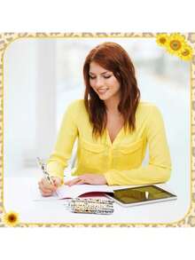 1/6/12pcs Sunflower Ballpoint Pen Set, Daisy Flower Design, Stationery Gift Set, Holiday Gift, Mother's Day Gift, Office Desk Accessories, School & Office Supplies, Back To School & Graduation Gift - Sunflower - View 7
