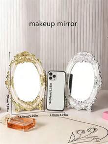 1pc European Style Personalized Makeup Mirror, Vanity Mirror, Suitable For Room, Bedroom, Dressing Table, Also As A Gift For Family And Friends - Multicolor - View 1