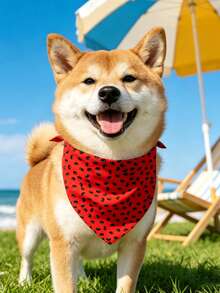 2 Stücke Haustier Hund Bandana Wassermelone Halstuch Kostüm Zubehör Sommer Dreieck Hund Schals Lätzchen für mittelgroße & große Hunde - Verschiedenfarbig - Übersicht 4