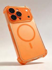 1个极简橙色防震磁吸手机壳 | 透明保护边框,防滑防刮防震,专为 17 Pro Max设计 | 也适用于 17/16/15/14/13系列 | 理想的情人节/新年礼物 - 橘色 - 查看 7